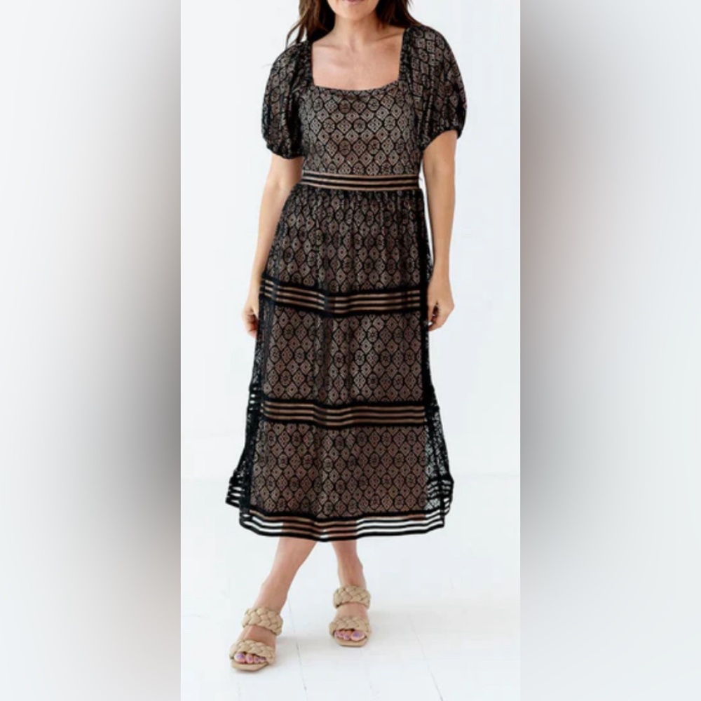 Beautiful Black  Lace Bohemian Dress XL